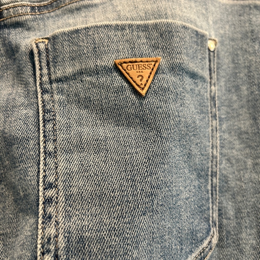 Vintage GUESS Denim Skirt Metal Utility Zipper Accent 90’s